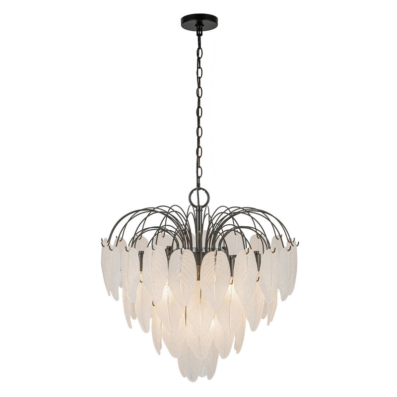Ten Light Chandelier<br /><span style="color:#4AB0CE;">Entrega: 4-10 dias en USA</span><br /><span style="color:#4AB0CE;font-size:60%;">PREGUNTE POR ENTREGA EN PANAMA</span><br />Collection: Alessia<br />Finish: Black