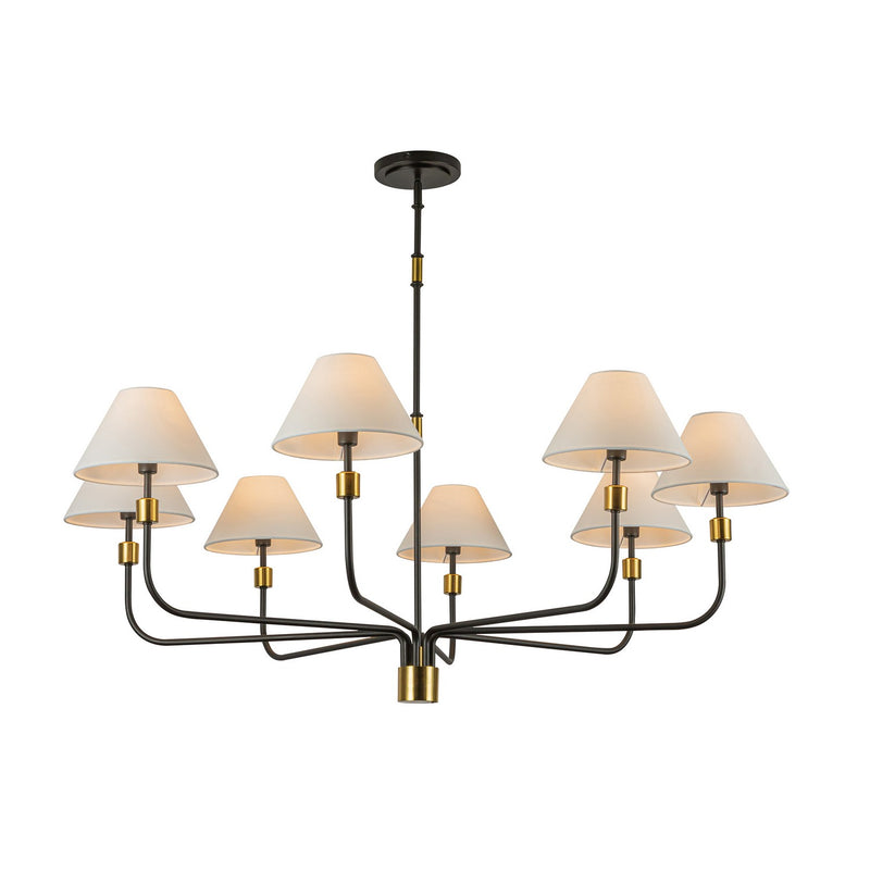 Eight Light Chandelier<br /><span style="color:#4AB0CE;">Entrega: 4-10 dias en USA</span><br /><span style="color:#4AB0CE;font-size:60%;">PREGUNTE POR ENTREGA EN PANAMA</span><br />Collection: Providence<br />Finish: Black, Brushed Brass