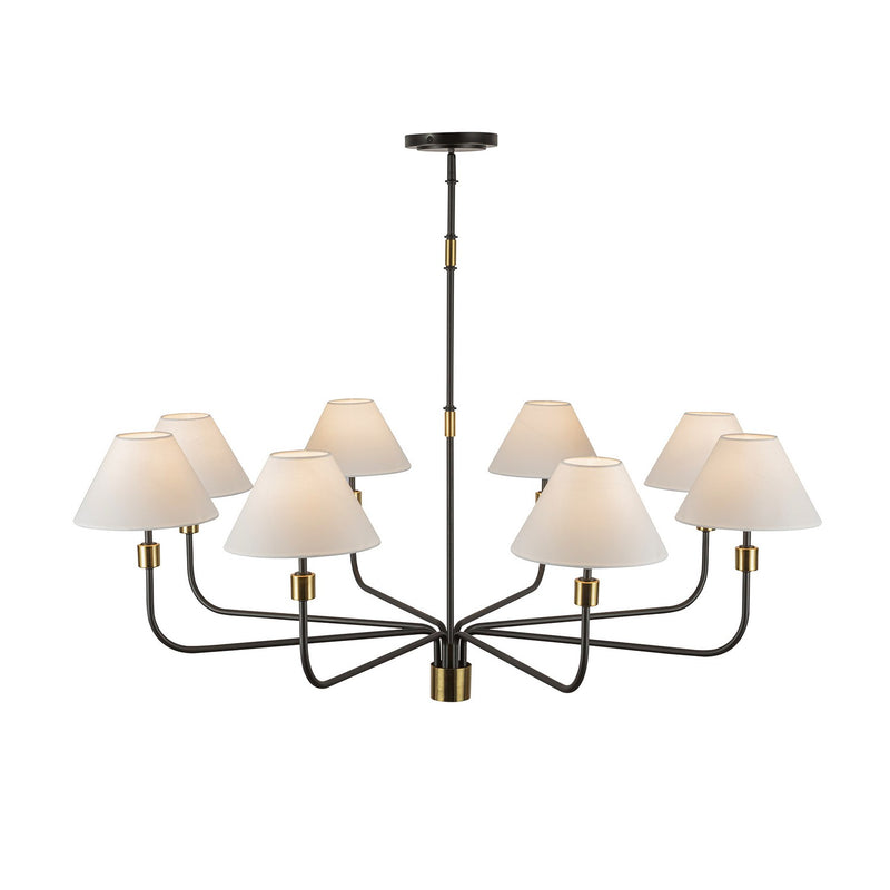 Eight Light Chandelier<br /><span style="color:#4AB0CE;">Entrega: 4-10 dias en USA</span><br /><span style="color:#4AB0CE;font-size:60%;">PREGUNTE POR ENTREGA EN PANAMA</span><br />Collection: Providence<br />Finish: Black, Brushed Brass