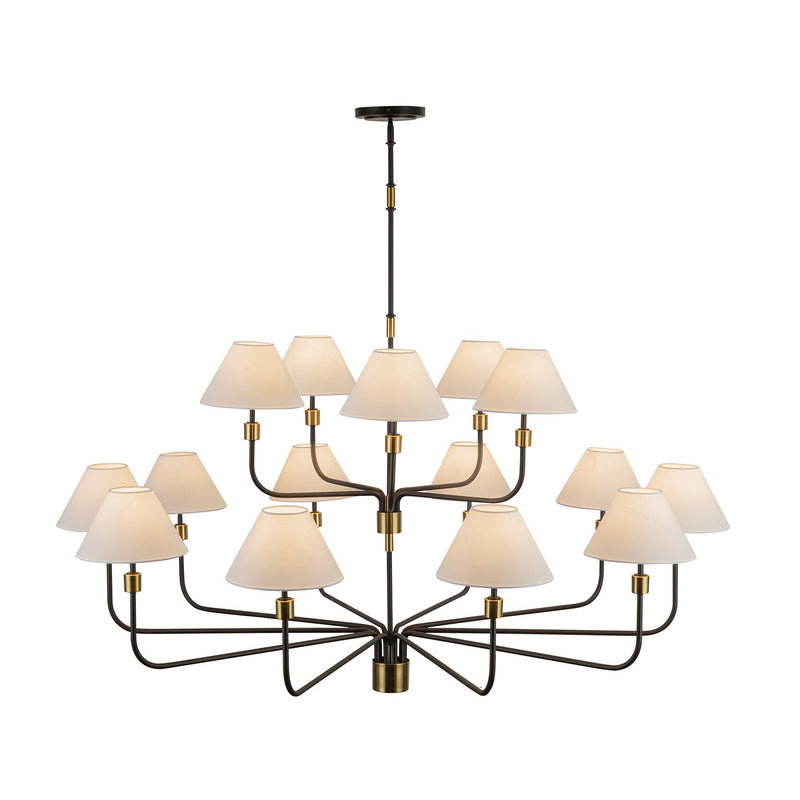 15 Light Chandelier<br /><span style="color:#4AB0CE;">Entrega: 4-10 dias en USA</span><br /><span style="color:#4AB0CE;font-size:60%;">PREGUNTE POR ENTREGA EN PANAMA</span><br />Collection: Providence<br />Finish: Black, Brushed Brass