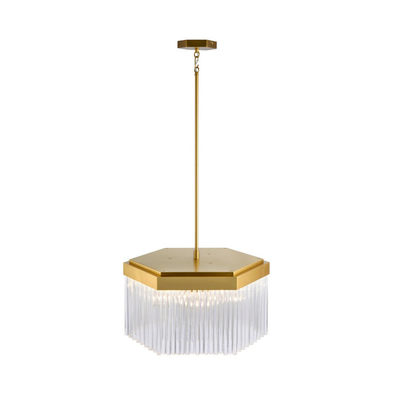 Seven Light Chandelier<br /><span style="color:#4AB0CE;">Entrega: 4-10 dias en USA</span><br /><span style="color:#4AB0CE;font-size:60%;">PREGUNTE POR ENTREGA EN PANAMA</span><br />Collection: Emma<br />Finish: Brushed Brass