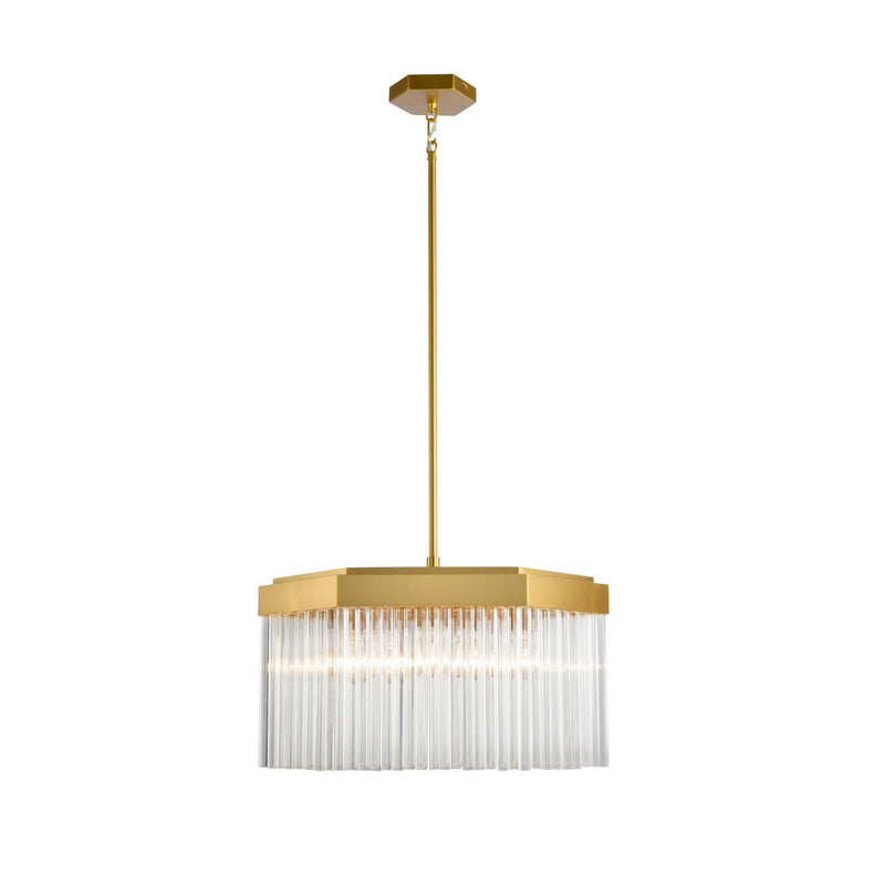 Seven Light Chandelier<br /><span style="color:#4AB0CE;">Entrega: 4-10 dias en USA</span><br /><span style="color:#4AB0CE;font-size:60%;">PREGUNTE POR ENTREGA EN PANAMA</span><br />Collection: Emma<br />Finish: Brushed Brass