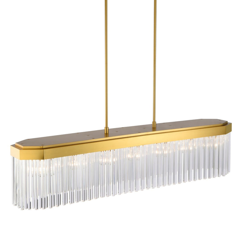 Seven Light Island Pendant<br /><span style="color:#4AB0CE;">Entrega: 4-10 dias en USA</span><br /><span style="color:#4AB0CE;font-size:60%;">PREGUNTE POR ENTREGA EN PANAMA</span><br />Collection: Emma<br />Finish: Brushed Brass