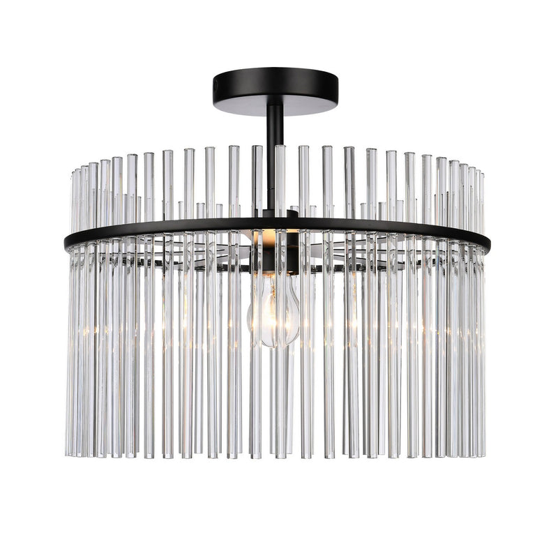 One Light Semi Flush Mount<br /><span style="color:#4AB0CE;">Entrega: 4-10 dias en USA</span><br /><span style="color:#4AB0CE;font-size:60%;">PREGUNTE POR ENTREGA EN PANAMA</span><br />Collection: Ava<br />Finish: Black