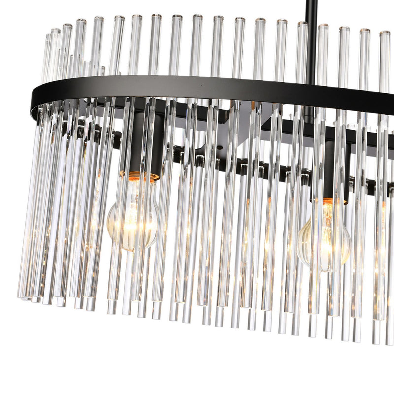 Four Light Island Pendant<br /><span style="color:#4AB0CE;">Entrega: 4-10 dias en USA</span><br /><span style="color:#4AB0CE;font-size:60%;">PREGUNTE POR ENTREGA EN PANAMA</span><br />Collection: Ava<br />Finish: Black