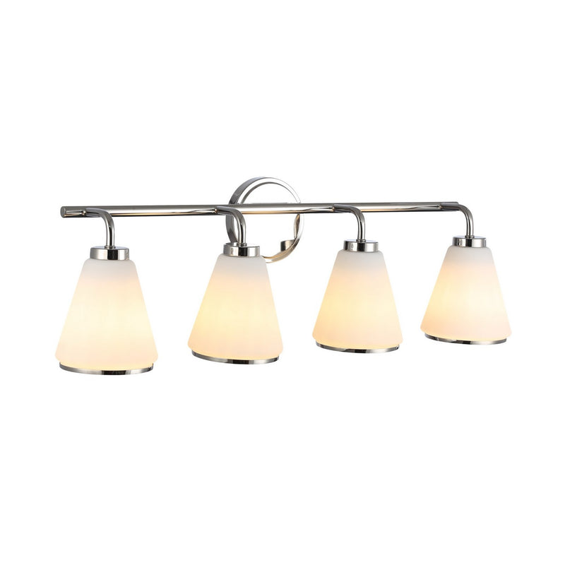 Four Light Bathroom Vanity<br /><span style="color:#4AB0CE;">Entrega: 4-10 dias en USA</span><br /><span style="color:#4AB0CE;font-size:60%;">PREGUNTE POR ENTREGA EN PANAMA</span><br />Collection: Zoey<br />Finish: Polished Nickel