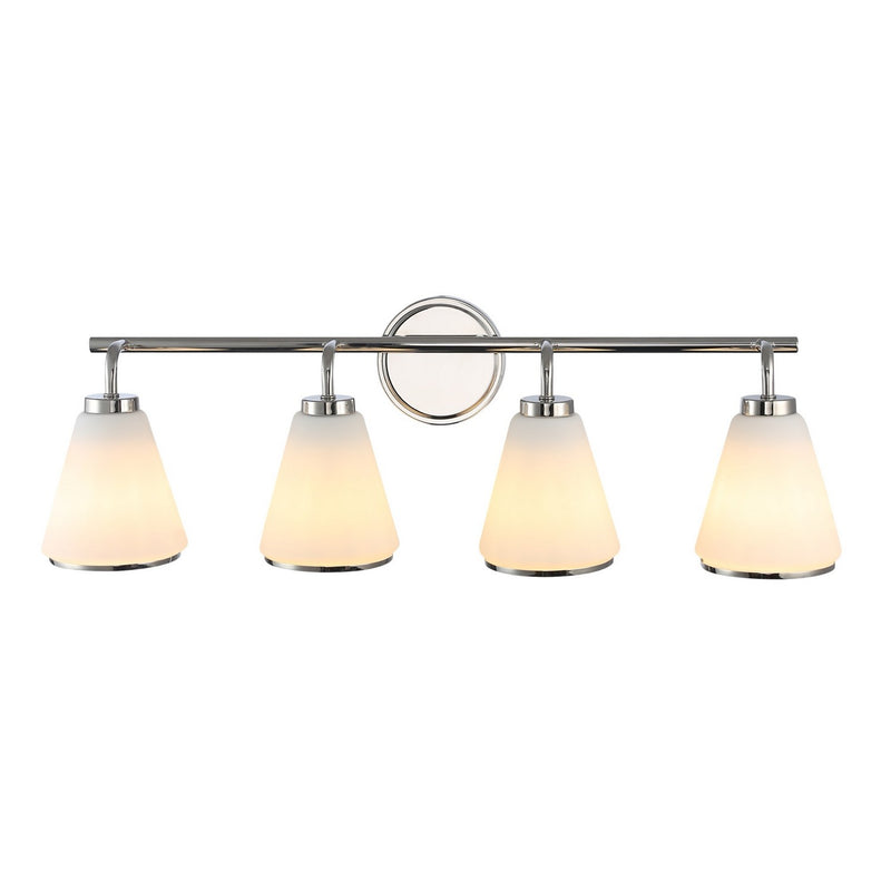Four Light Bathroom Vanity<br /><span style="color:#4AB0CE;">Entrega: 4-10 dias en USA</span><br /><span style="color:#4AB0CE;font-size:60%;">PREGUNTE POR ENTREGA EN PANAMA</span><br />Collection: Zoey<br />Finish: Polished Nickel