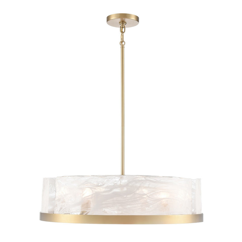 Six Light Chandelier<br /><span style="color:#4AB0CE;">Entrega: 4-10 dias en USA</span><br /><span style="color:#4AB0CE;font-size:60%;">PREGUNTE POR ENTREGA EN PANAMA</span><br />Collection: Skye<br />Finish: Brass