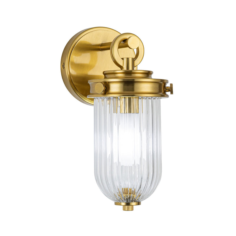 One Light Wall Sconce<br /><span style="color:#4AB0CE;">Entrega: 4-10 dias en USA</span><br /><span style="color:#4AB0CE;font-size:60%;">PREGUNTE POR ENTREGA EN PANAMA</span><br />Collection: Myla<br />Finish: Vintage Brass