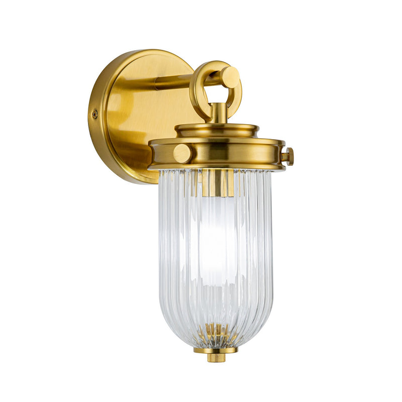 One Light Wall Sconce<br /><span style="color:#4AB0CE;">Entrega: 4-10 dias en USA</span><br /><span style="color:#4AB0CE;font-size:60%;">PREGUNTE POR ENTREGA EN PANAMA</span><br />Collection: Myla<br />Finish: Vintage Brass