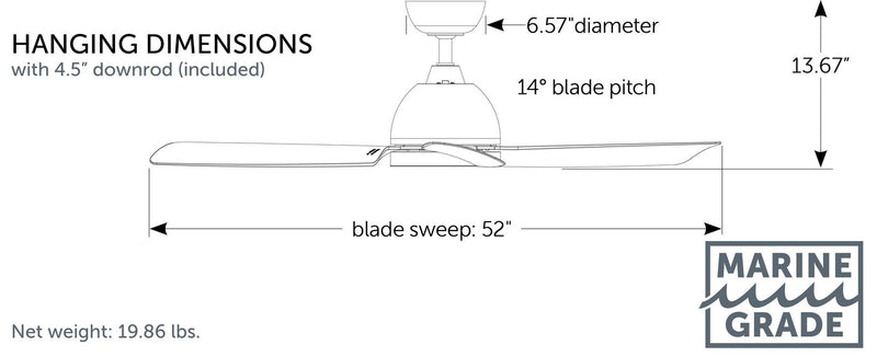 Fanimation - FP6750BLM - 52"Ceiling Fan - Starboard NL - Black