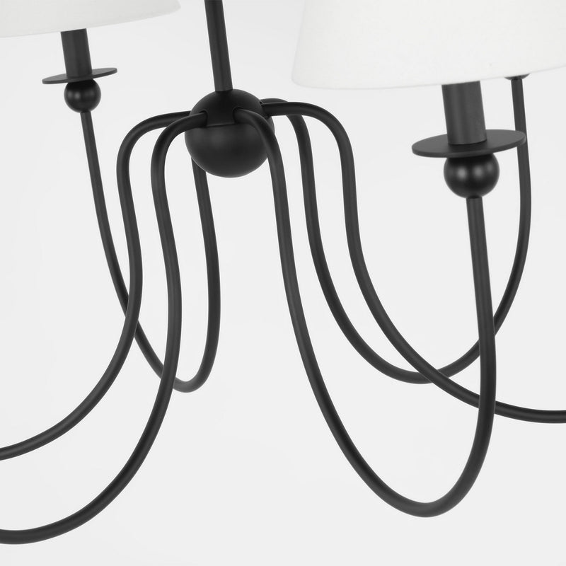 Six Light Chandelier<br /><span style="color:#4AB0CE;">Entrega: 4-10 dias en USA</span><br /><span style="color:#4AB0CE;font-size:60%;">PREGUNTE POR ENTREGA EN PANAMA</span><br />Collection: Elsay<br />Finish: Midnight Black