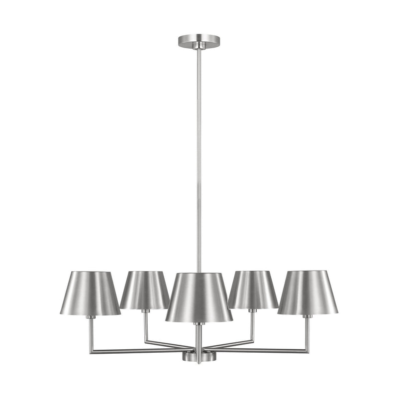 Five Light Chandelier<br /><span style="color:#4AB0CE;">Entrega: 4-10 dias en USA</span><br /><span style="color:#4AB0CE;font-size:60%;">PREGUNTE POR ENTREGA EN PANAMA</span><br />Collection: Ender<br />Finish: Brushed Nickel
