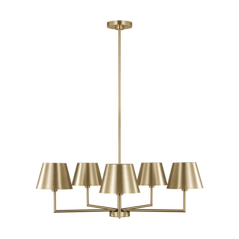 Five Light Chandelier<br /><span style="color:#4AB0CE;">Entrega: 4-10 dias en USA</span><br /><span style="color:#4AB0CE;font-size:60%;">PREGUNTE POR ENTREGA EN PANAMA</span><br />Collection: Ender<br />Finish: Satin Brass