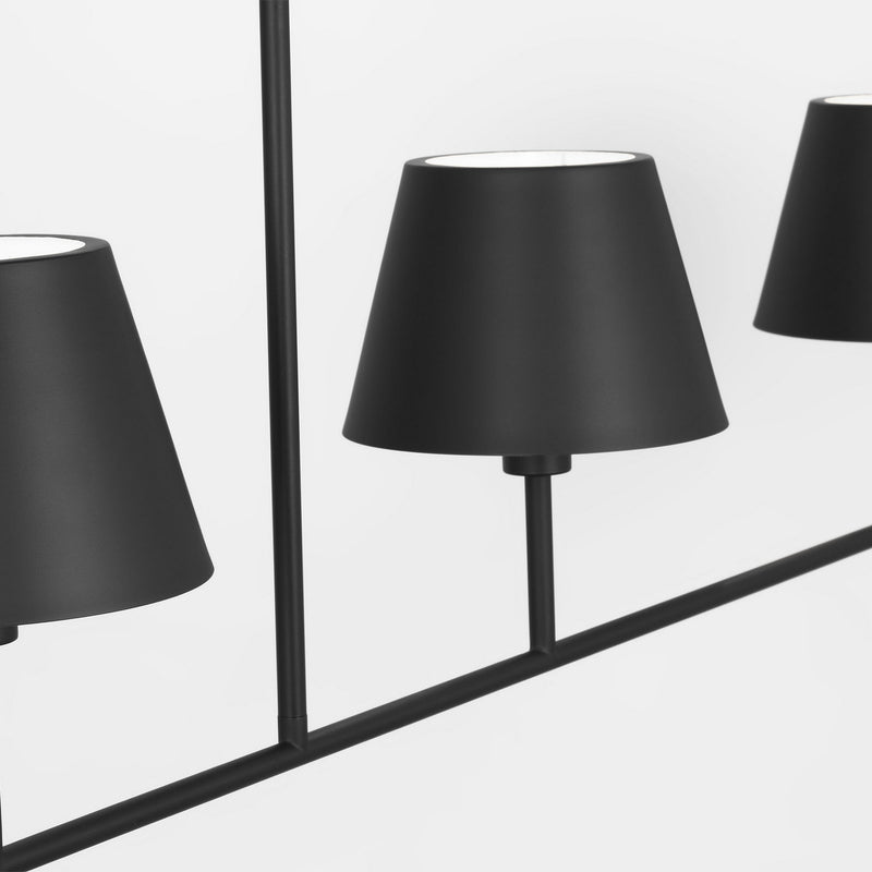 Four Light Linear Chandelier<br /><span style="color:#4AB0CE;">Entrega: 20-21 semanas en USA</span><br /><span style="color:#4AB0CE;font-size:60%;">PREGUNTE POR ENTREGA EN PANAMA</span><br />Collection: Ender<br />Finish: Midnight Black