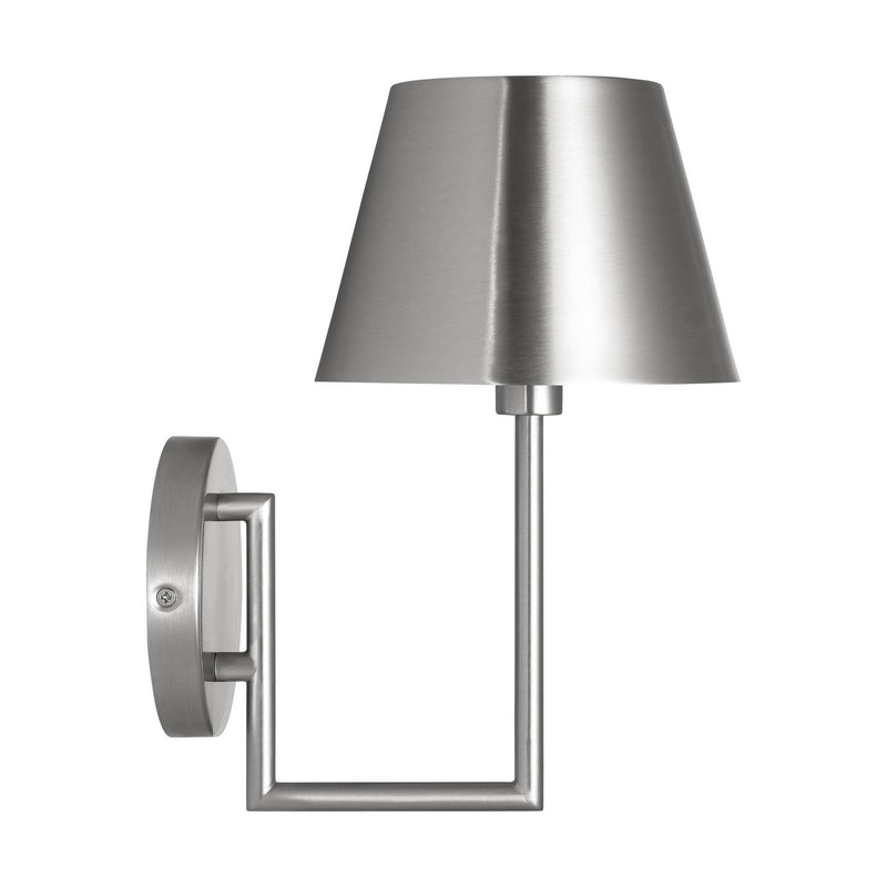 One Light Wall Sconce<br /><span style="color:#4AB0CE;">Entrega: 4-10 dias en USA</span><br /><span style="color:#4AB0CE;font-size:60%;">PREGUNTE POR ENTREGA EN PANAMA</span><br />Collection: Ender<br />Finish: Brushed Nickel