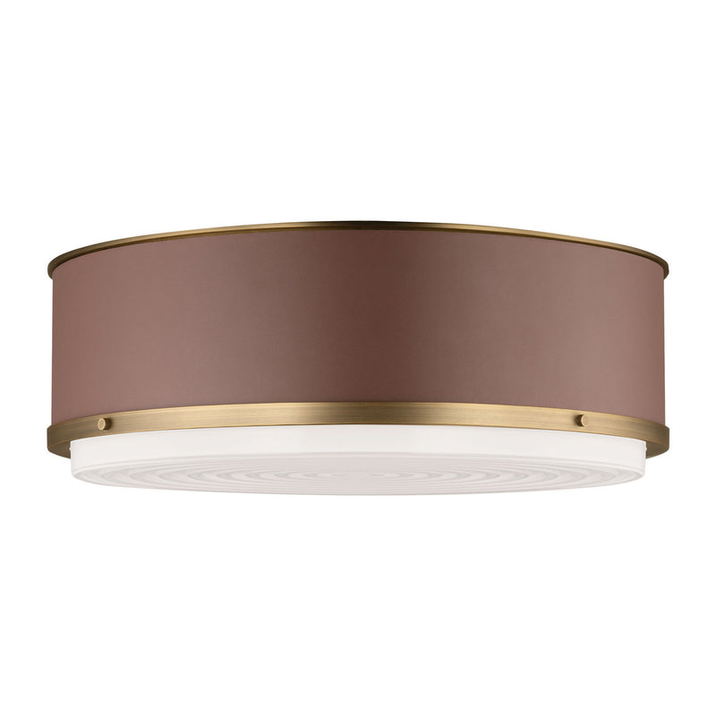 Three Light Flush Mount<br /><span style="color:#4AB0CE;">Entrega: 4-10 dias en USA</span><br /><span style="color:#4AB0CE;font-size:60%;">PREGUNTE POR ENTREGA EN PANAMA</span><br />Collection: Marlowe<br />Finish: Time Worn Brass