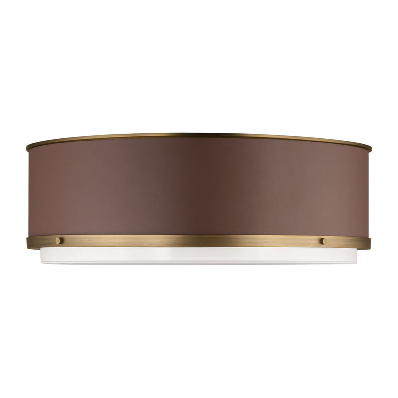 Three Light Flush Mount<br /><span style="color:#4AB0CE;">Entrega: 4-10 dias en USA</span><br /><span style="color:#4AB0CE;font-size:60%;">PREGUNTE POR ENTREGA EN PANAMA</span><br />Collection: Marlowe<br />Finish: Time Worn Brass