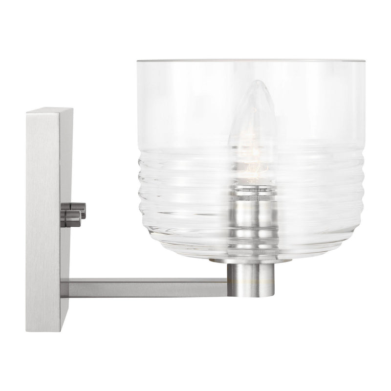 One Light Wall Sconce<br /><span style="color:#4AB0CE;">Entrega: 4-10 dias en USA</span><br /><span style="color:#4AB0CE;font-size:60%;">PREGUNTE POR ENTREGA EN PANAMA</span><br />Collection: Lochdale<br />Finish: Brushed Nickel