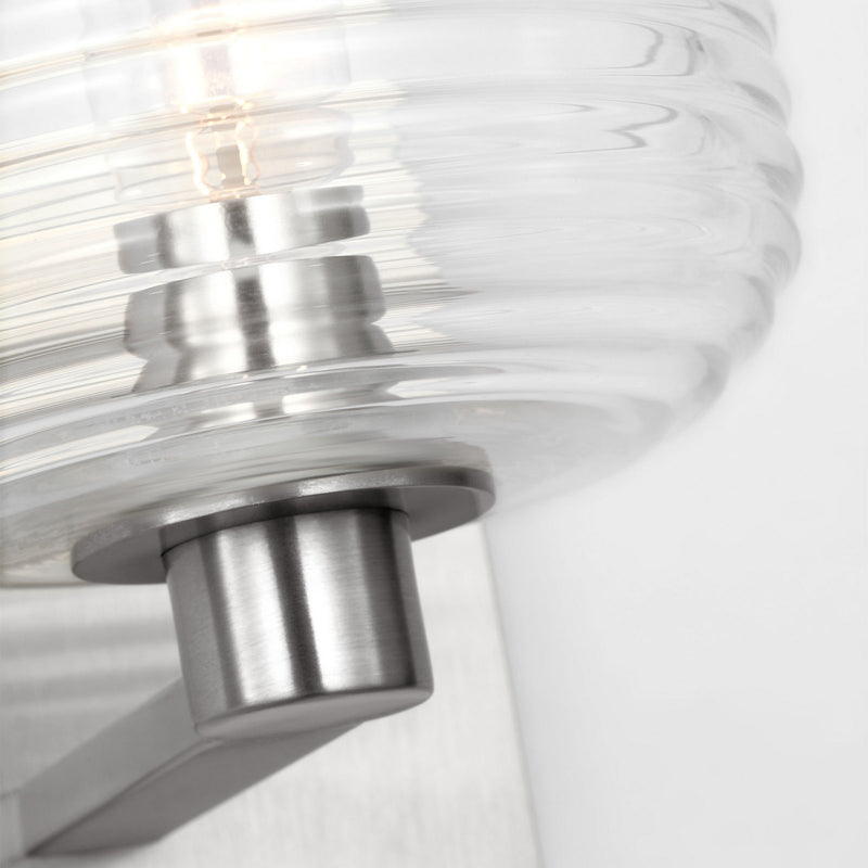 One Light Wall Sconce<br /><span style="color:#4AB0CE;">Entrega: 4-10 dias en USA</span><br /><span style="color:#4AB0CE;font-size:60%;">PREGUNTE POR ENTREGA EN PANAMA</span><br />Collection: Lochdale<br />Finish: Brushed Nickel