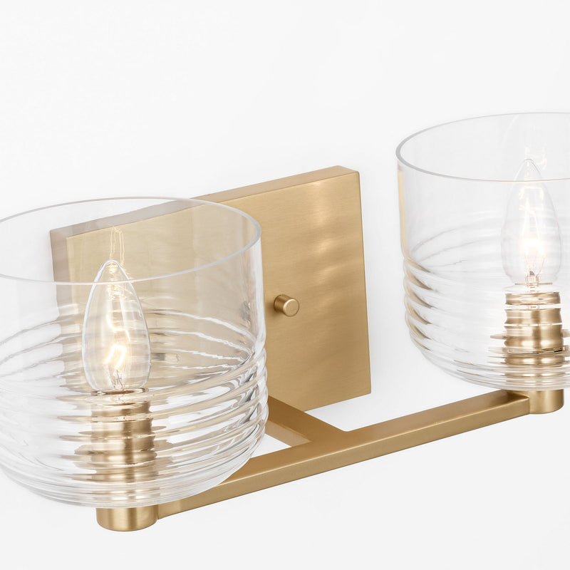 Two Light Vanity<br /><span style="color:#4AB0CE;">Entrega: 4-10 dias en USA</span><br /><span style="color:#4AB0CE;font-size:60%;">PREGUNTE POR ENTREGA EN PANAMA</span><br />Collection: Lochdale<br />Finish: Satin Brass