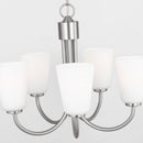 Five Light Chandelier<br /><span style="color:#4AB0CE;">Entrega: 4-10 dias en USA</span><br /><span style="color:#4AB0CE;font-size:60%;">PREGUNTE POR ENTREGA EN PANAMA</span><br />Collection: Miles<br />Finish: Brushed Nickel