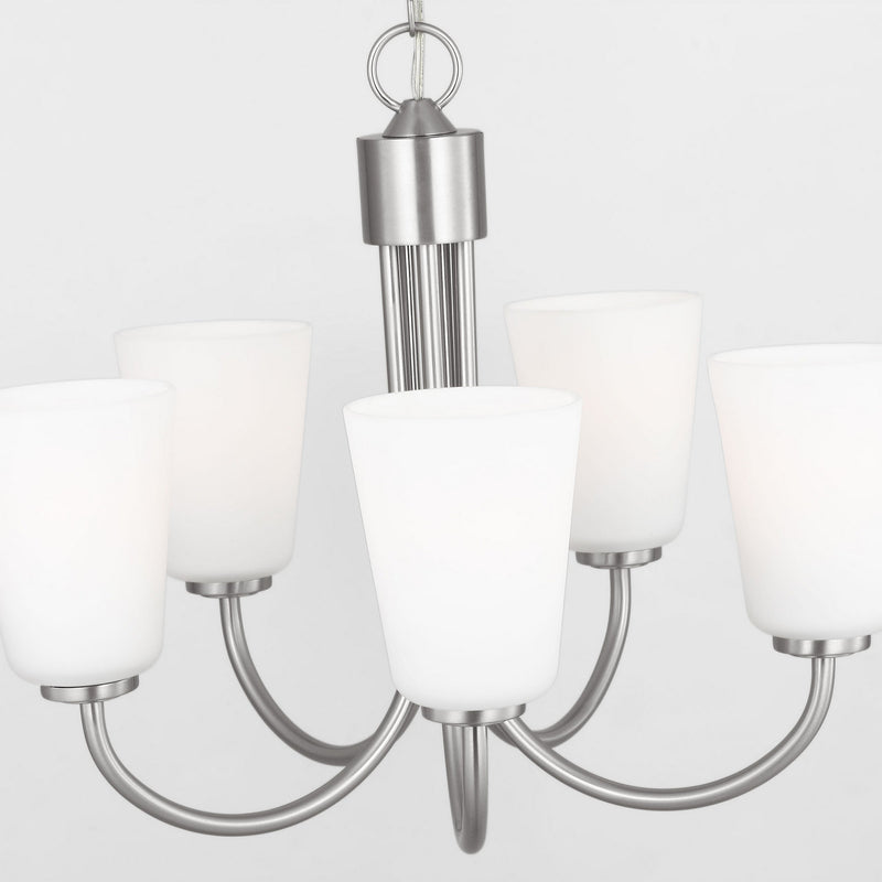 Five Light Chandelier<br /><span style="color:#4AB0CE;">Entrega: 4-10 dias en USA</span><br /><span style="color:#4AB0CE;font-size:60%;">PREGUNTE POR ENTREGA EN PANAMA</span><br />Collection: Miles<br />Finish: Brushed Nickel