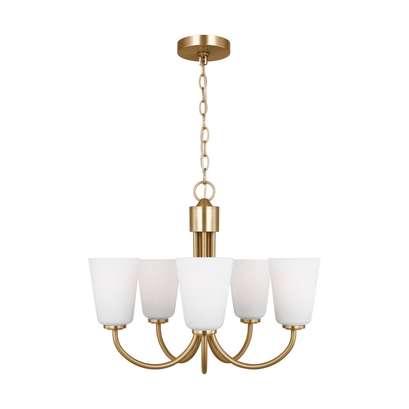 Five Light Chandelier<br /><span style="color:#4AB0CE;">Entrega: 4-10 dias en USA</span><br /><span style="color:#4AB0CE;font-size:60%;">PREGUNTE POR ENTREGA EN PANAMA</span><br />Collection: Miles<br />Finish: Satin Brass