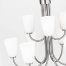 Nine Light Chandelier<br /><span style="color:#4AB0CE;">Entrega: 4-10 dias en USA</span><br /><span style="color:#4AB0CE;font-size:60%;">PREGUNTE POR ENTREGA EN PANAMA</span><br />Collection: Miles<br />Finish: Brushed Nickel