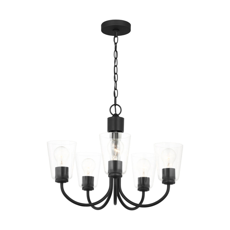 Five Light Chandelier<br /><span style="color:#4AB0CE;">Entrega: 4-10 dias en USA</span><br /><span style="color:#4AB0CE;font-size:60%;">PREGUNTE POR ENTREGA EN PANAMA</span><br />Collection: Miles<br />Finish: Midnight Black