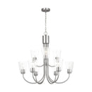 Nine Light Chandelier<br /><span style="color:#4AB0CE;">Entrega: 4-10 dias en USA</span><br /><span style="color:#4AB0CE;font-size:60%;">PREGUNTE POR ENTREGA EN PANAMA</span><br />Collection: Miles<br />Finish: Brushed Nickel