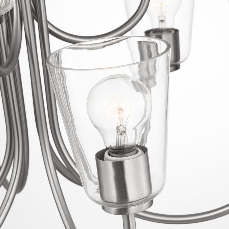 Nine Light Chandelier<br /><span style="color:#4AB0CE;">Entrega: 4-10 dias en USA</span><br /><span style="color:#4AB0CE;font-size:60%;">PREGUNTE POR ENTREGA EN PANAMA</span><br />Collection: Miles<br />Finish: Brushed Nickel