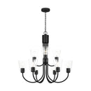 Nine Light Chandelier<br /><span style="color:#4AB0CE;">Entrega: 4-10 dias en USA</span><br /><span style="color:#4AB0CE;font-size:60%;">PREGUNTE POR ENTREGA EN PANAMA</span><br />Collection: Miles<br />Finish: Midnight Black