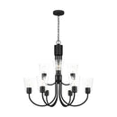 Nine Light Chandelier<br /><span style="color:#4AB0CE;">Entrega: 4-10 dias en USA</span><br /><span style="color:#4AB0CE;font-size:60%;">PREGUNTE POR ENTREGA EN PANAMA</span><br />Collection: Miles<br />Finish: Midnight Black