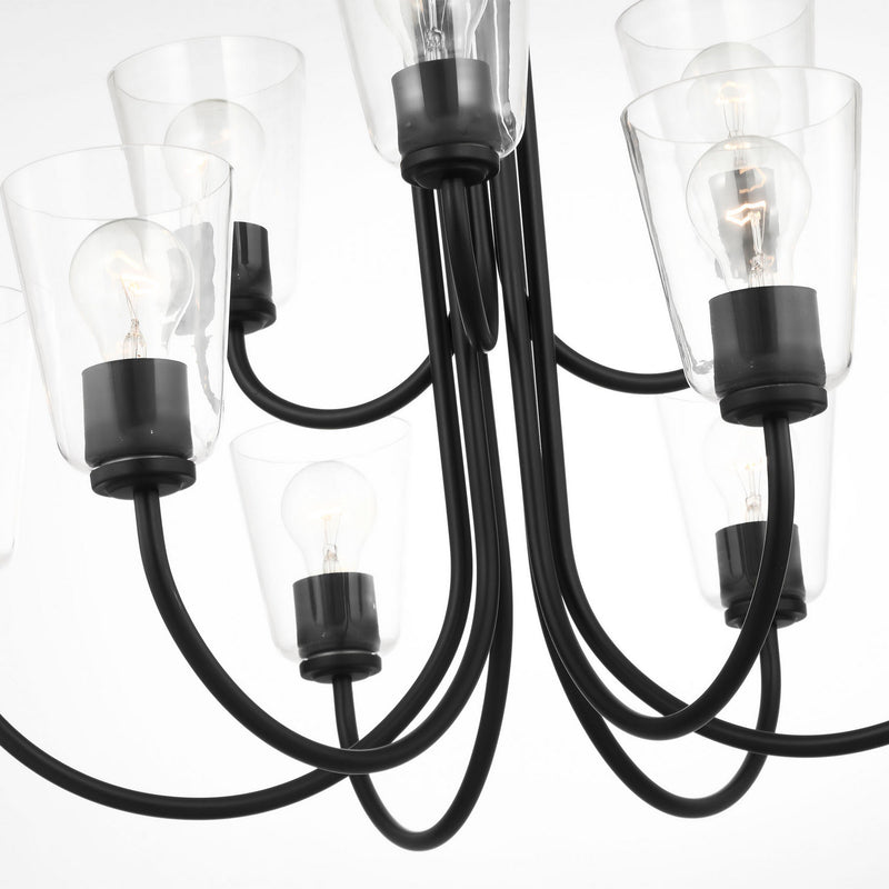 Nine Light Chandelier<br /><span style="color:#4AB0CE;">Entrega: 2-3 semanas en USA</span><br /><span style="color:#4AB0CE;font-size:60%;">PREGUNTE POR ENTREGA EN PANAMA</span><br />Collection: Miles<br />Finish: Midnight Black