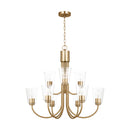 Nine Light Chandelier<br /><span style="color:#4AB0CE;">Entrega: 4-10 dias en USA</span><br /><span style="color:#4AB0CE;font-size:60%;">PREGUNTE POR ENTREGA EN PANAMA</span><br />Collection: Miles<br />Finish: Satin Brass