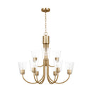 Nine Light Chandelier<br /><span style="color:#4AB0CE;">Entrega: 4-10 dias en USA</span><br /><span style="color:#4AB0CE;font-size:60%;">PREGUNTE POR ENTREGA EN PANAMA</span><br />Collection: Miles<br />Finish: Satin Brass