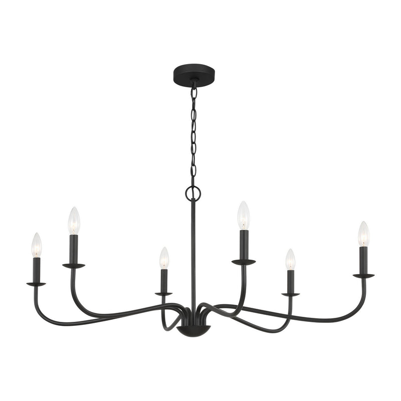 Six Light Chandelier<br /><span style="color:#4AB0CE;">Entrega: 18-19 semanas en USA</span><br /><span style="color:#4AB0CE;font-size:60%;">PREGUNTE POR ENTREGA EN PANAMA</span><br />Collection: Abells<br />Finish: Midnight Black