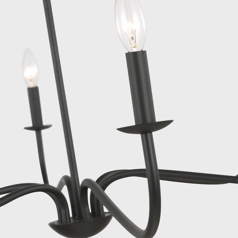 Six Light Chandelier<br /><span style="color:#4AB0CE;">Entrega: 18-19 semanas en USA</span><br /><span style="color:#4AB0CE;font-size:60%;">PREGUNTE POR ENTREGA EN PANAMA</span><br />Collection: Abells<br />Finish: Midnight Black