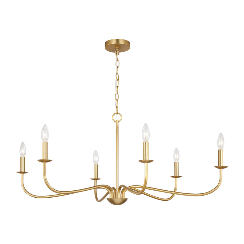 Six Light Chandelier<br /><span style="color:#4AB0CE;">Entrega: 18-19 semanas en USA</span><br /><span style="color:#4AB0CE;font-size:60%;">PREGUNTE POR ENTREGA EN PANAMA</span><br />Collection: Abells<br />Finish: Satin Brass