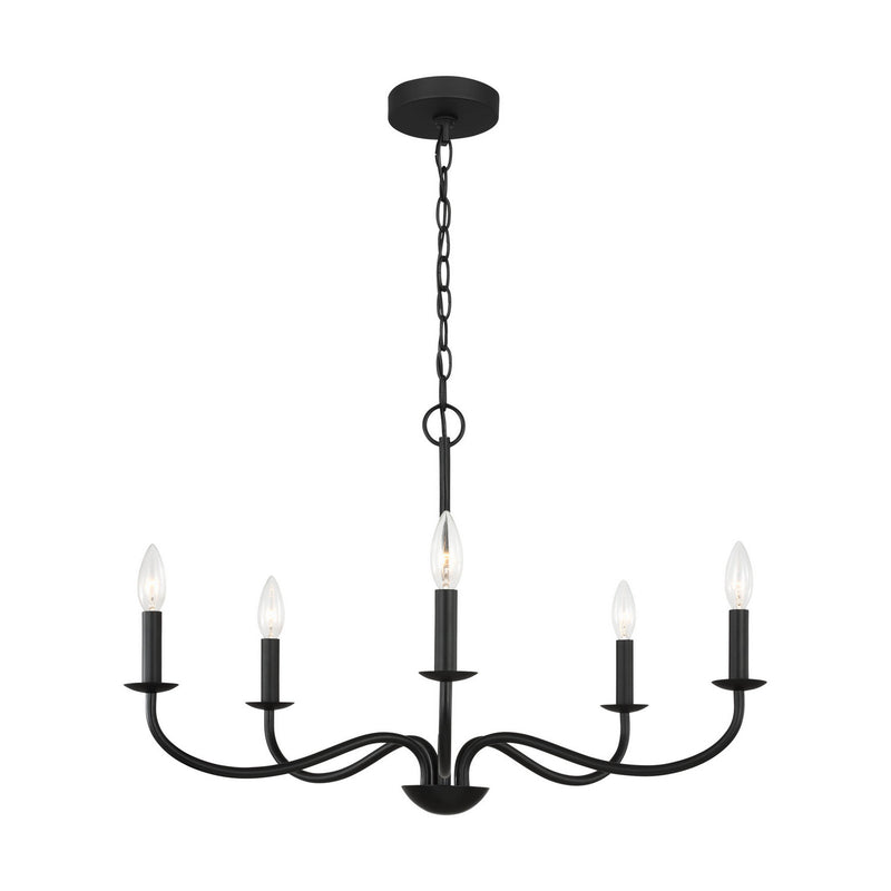 Five Light Chandelier<br /><span style="color:#4AB0CE;">Entrega: 4-10 dias en USA</span><br /><span style="color:#4AB0CE;font-size:60%;">PREGUNTE POR ENTREGA EN PANAMA</span><br />Collection: Abells<br />Finish: Midnight Black