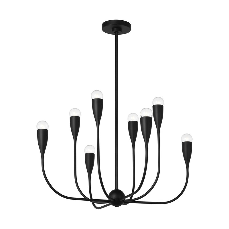 Eight Light Chandelier<br /><span style="color:#4AB0CE;">Entrega: 4-10 dias en USA</span><br /><span style="color:#4AB0CE;font-size:60%;">PREGUNTE POR ENTREGA EN PANAMA</span><br />Collection: Maya<br />Finish: Midnight Black