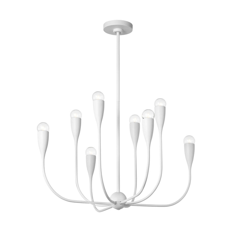 Eight Light Chandelier<br /><span style="color:#4AB0CE;">Entrega: 4-10 dias en USA</span><br /><span style="color:#4AB0CE;font-size:60%;">PREGUNTE POR ENTREGA EN PANAMA</span><br />Collection: Maya<br />Finish: Matte White