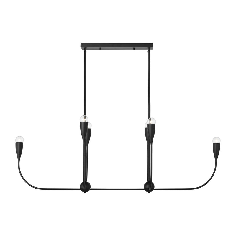 Six Light Linear Chandelier<br /><span style="color:#4AB0CE;">Entrega: 4-10 dias en USA</span><br /><span style="color:#4AB0CE;font-size:60%;">PREGUNTE POR ENTREGA EN PANAMA</span><br />Collection: Maya<br />Finish: Midnight Black