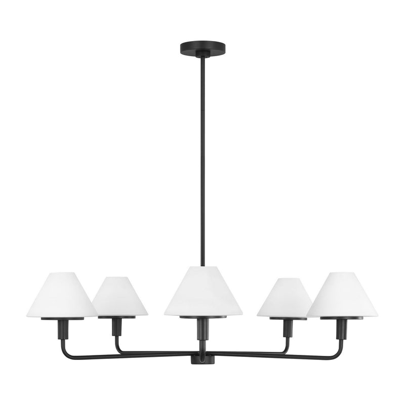 Five Light Chandelier<br /><span style="color:#4AB0CE;">Entrega: 4-10 dias en USA</span><br /><span style="color:#4AB0CE;font-size:60%;">PREGUNTE POR ENTREGA EN PANAMA</span><br />Collection: Mendota<br />Finish: Midnight Black
