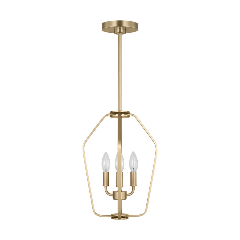 Three Light Chandelier<br /><span style="color:#4AB0CE;">Entrega: 2-3 semanas en USA</span><br /><span style="color:#4AB0CE;font-size:60%;">PREGUNTE POR ENTREGA EN PANAMA</span><br />Collection: Kennan<br />Finish: Satin Brass