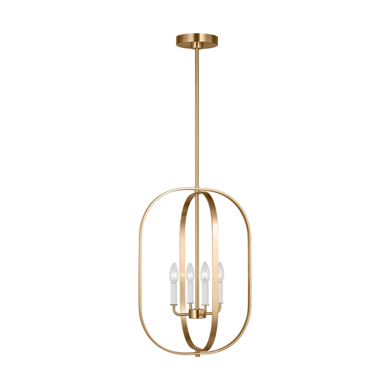 Four Light Chandelier<br /><span style="color:#4AB0CE;">Entrega: 4-10 dias en USA</span><br /><span style="color:#4AB0CE;font-size:60%;">PREGUNTE POR ENTREGA EN PANAMA</span><br />Collection: Loretto<br />Finish: Satin Brass