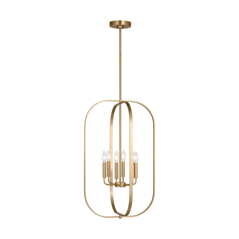 Six Light Chandelier<br /><span style="color:#4AB0CE;">Entrega: 4-10 dias en USA</span><br /><span style="color:#4AB0CE;font-size:60%;">PREGUNTE POR ENTREGA EN PANAMA</span><br />Collection: Loretto<br />Finish: Satin Brass