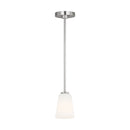 One Light Mini-Pendant<br /><span style="color:#4AB0CE;">Entrega: 4-10 dias en USA</span><br /><span style="color:#4AB0CE;font-size:60%;">PREGUNTE POR ENTREGA EN PANAMA</span><br />Collection: Miles<br />Finish: Brushed Nickel
