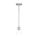 One Light Mini-Pendant<br /><span style="color:#4AB0CE;">Entrega: 4-10 dias en USA</span><br /><span style="color:#4AB0CE;font-size:60%;">PREGUNTE POR ENTREGA EN PANAMA</span><br />Collection: Miles<br />Finish: Brushed Nickel